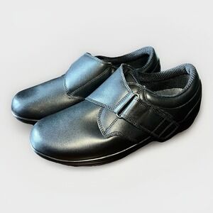 Orthofeet 810 Arcadia Orthotic Walking Shoes‎ Womens Size 10B Black Leather